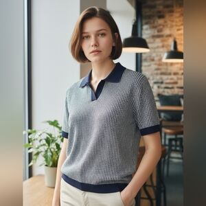 Express Blue Knit Sweater Size XS